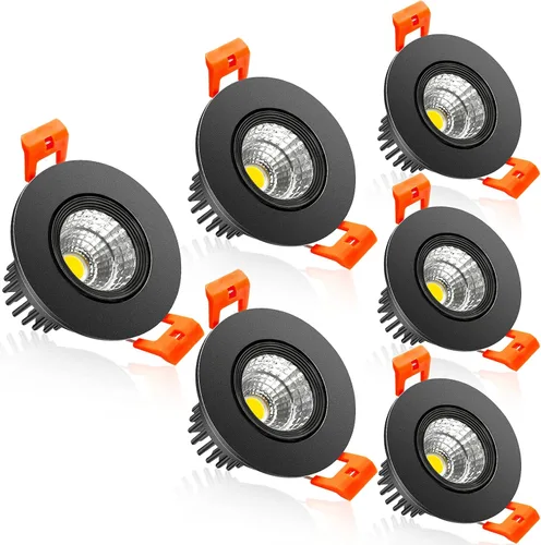 Miniatura 27 de Lámpara LED Downlight de 2 pulgadas, kit de luz de techo regulable de 3 W, luz blanca ultra cálida de 2700 K, luces LED blancas CRI80