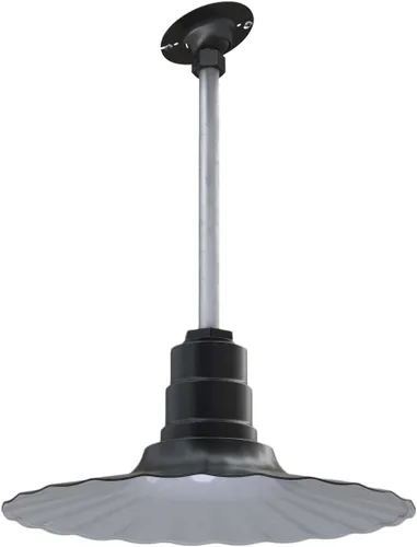 Miniatura 75 de Steel Lighting Co. Colgante Eagle Rock Lámpara montada en el techo Onda radial de 16 pulgadas vástago de 12 pulgadas Acero resistente