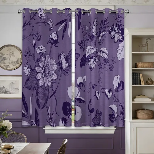 Miniatura 28 de Cortinas opacas negras y doradas, cortinas modernas de mediados de siglo para dormitorio, sala de estar, 63 pulgadas de largo, juego de 2 paneles