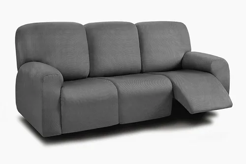 Miniatura 15 de ULTICOR Fundas para Sofá Reclinable de 8 Piezas, Fundas Elásticas de Hilo Teñido para Sofá Reclinable de 3 Cojines, Fundas Deslizables para Sofá