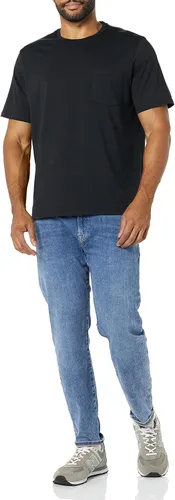Miniatura 4 de Tienda Essentials Camisetas para hombre, ajuste regular, manga corta, bolsillo con cuello redondo, paquete de 2