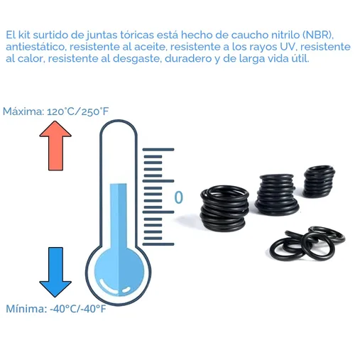 Miniatura 5 de Kit surtido de 400 piezas de juntas tóricas de goma, juego de juntas tóricas de goma de 24 tamaños para grifo, manguera, reparación automotriz