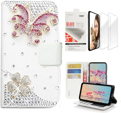 Miniatura 5 de Bling Wallet Case - SSBLDwSPSeries-16 - Funda de piel con correa para la muñeca y protector de pantalla (2 unidades)