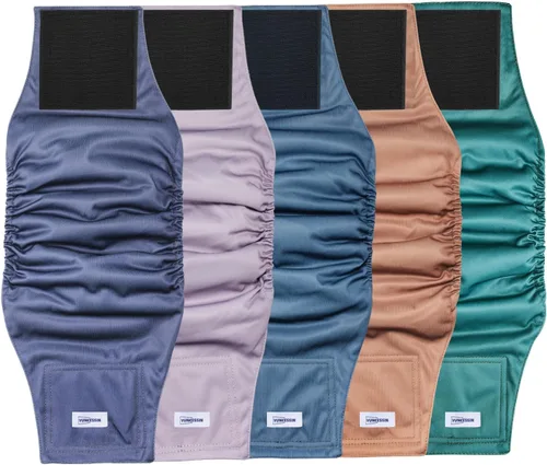 Miniatura 8 de Pañales Reutilizables para Perros Machos, Bandas Abdominales Lavables Premium para Perros Machos, Paquete de 5, Envolturas para Perros Machos Extra