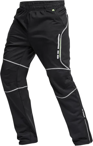 Miniatura 9 de TSLA - Pantalones deportivos de ciclismo antiviento y térmicos para hombre, forrados de vellón, para exteriores, para el invierno y clima frío