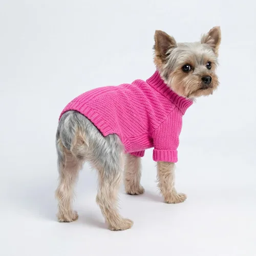 Miniatura 3 de Fitwarm Suéter de Cuello Alto para Perro de San Valentín, Ropa de Invierno para Perros Pequeños Hembra, Abrigo de Punto para Mascotas, Atuendo