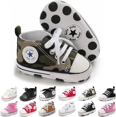 KIDSUN zapatos deportivos altos hasta el tobillo para bebés, niños y niñas con suela antideslizante, suaves, para recién nacidos, zapatos