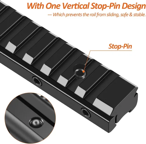 Miniatura 3 de LONSEL Adaptador Convertidor de Carril de Cola de Milano de 11mm a Picatinny de 21mm - 155mm/6.1" de Largo Montura de Mira de Perfil Bajo