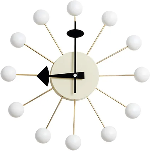 Miniatura 14 de SHISEDECO Reloj asterisco moderno en negro, sin tictac, diseño retro de mediados de siglo, reloj de cuarzo de pared silencioso decorativo