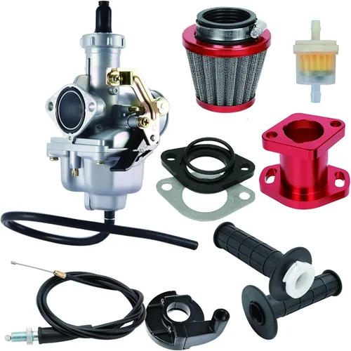 Miniatura 4 de Carburador PZ27 compatible con Honda XR100 XR100R CRF100F 4 tiempos CG 125CC 150CC 200CC 250CC Colector de admisión CNC filtro de aire de 1.496 in