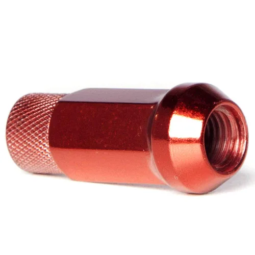 Miniatura 4 de Circuit Performance Tuerca hexagonal de extremo abierto extendido de acero forjado para ruedas de posventa: 12 x 1.5 rojo, juego de 20 piezas +