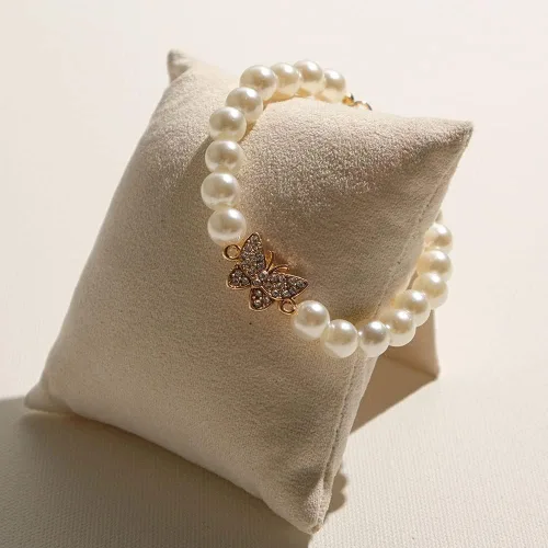 Miniatura 7 de VIEWLAP Juego de pulseras bohemias de cadena dorada con múltiples capas apilables para mujeres y niñas, juego de pulseras de cuentas de perlas