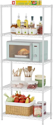 Miniatura 35 de SINGAYE Estante de almacenamiento ajustable de 6 niveles, estantería de alambre, estantes de metal, organizadores de pie para armario, baño, Negro