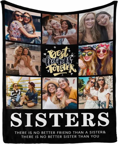 Miniatura 21 de InterestPrint Manta de forro polar suave con memoria personalizada para mejor amiga, personalizada con imágenes y texto para la graduación de tu