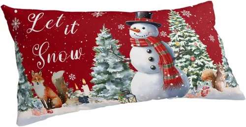 Miniatura 14 de Fundas de almohada de invierno con copos de nieve de tamaño estándar, 2 paquetes de fundas de almohada suaves para cama, fundas de almohada lumbar