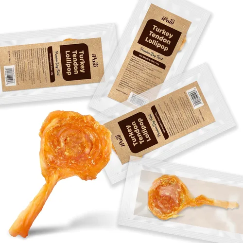 Miniatura 12 de iPaw Tendones de pavo para perros, 100% Turquía y materia prima de origen estadounidense, hipoalergénicos, masticables naturales de grado humano