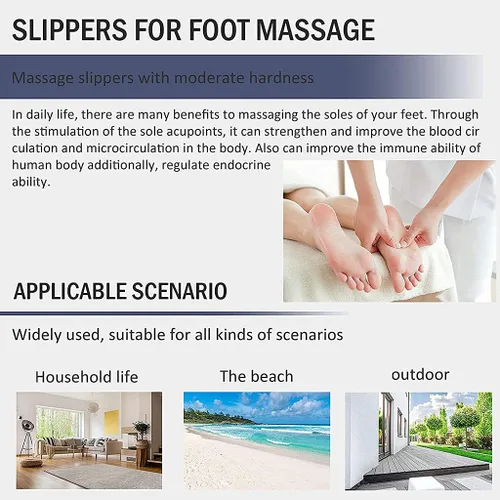 Miniatura 6 de Pantuflas de masaje de reflexología de acupresión para pies planos, fascitis plantar, soporte de arco, sandalias de casa, aumentar la circulación