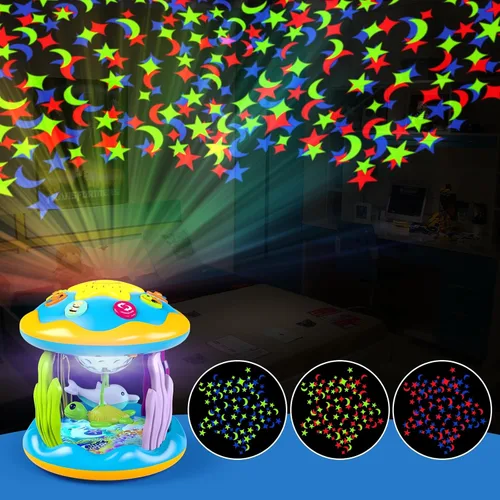 Miniatura 4 de Juguetes para Bebés de 6 a 12 Meses, Proyector Giratorio Musical 4 en 1, Juguetes Infantiles Iluminados para la Hora Boca Abajo de 6-9 12-18 Meses