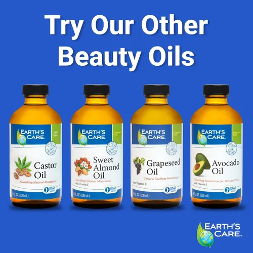 Miniatura 7 de Earth's Care Aceite de jojoba 100% puro para cabello, piel y uñas, prensado en frío, hidratante natural nutritivo, 8 onzas líquidas