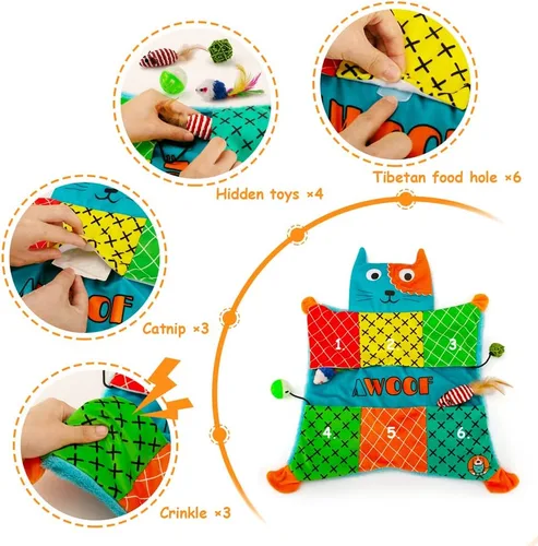 Miniatura 2 de AWOOF Linda alfombra suave de hierba gatera, juguetes interactivos para gatos