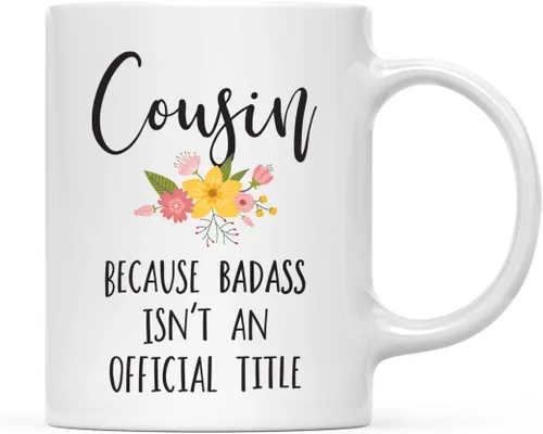 Miniatura 57 de Andaz Press Taza de café de 11 onzas, regalo de broma, tía porque Badass no es un título oficial, gráfico floral, 1 paquete
