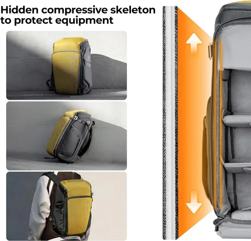 Miniatura 5 de K&F CONCEPT Mochilas profesionales para cámaras de 25L de gran capacidad para fotógrafos, impermeables, mochila para cámara de fotografía para Lemon
