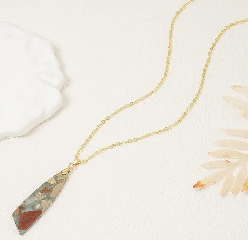 Miniatura 5 de Collares de piedra natural para mujer, collar con colgante bohemio de oro de 18 quilates