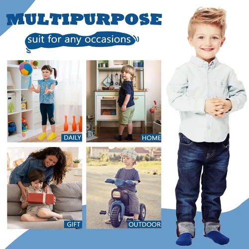 Miniatura 6 de Tphon Calcetines antideslizantes para niños pequeños, 12 pares de calcetines de agarre para niños y niñas, calcetines de tobillo con agarre