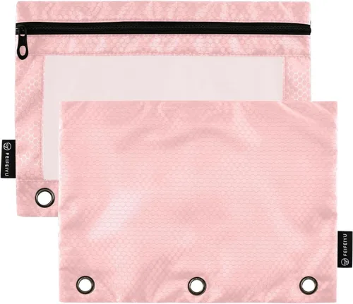 Miniatura 15 de Firebrick Zipper Pencil Pouch for 3 Ring Binder with Clear Window,Pencil Case 2 Pack Firebrick