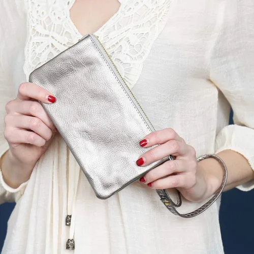 Miniatura 20 de RIAH FASHION Monedero convertible de piel sintética - Mini bolso de mano desmontable cadena bandolera correa soporte para teléfono