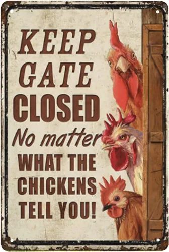Miniatura 4 de Letrero de metal con texto en inglés "Keep Gate Closed" de Alpaca Farm Keep Gate Closed, divertido letrero de precaución de metal para valla de A2