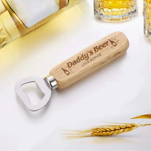 Miniatura 2 de Abrebotellas de madera personalizado para hombre, Día del Padre, Navidad, regalos de cumpleaños para papá, papá, abuelo, tío, abrebotellas grabado