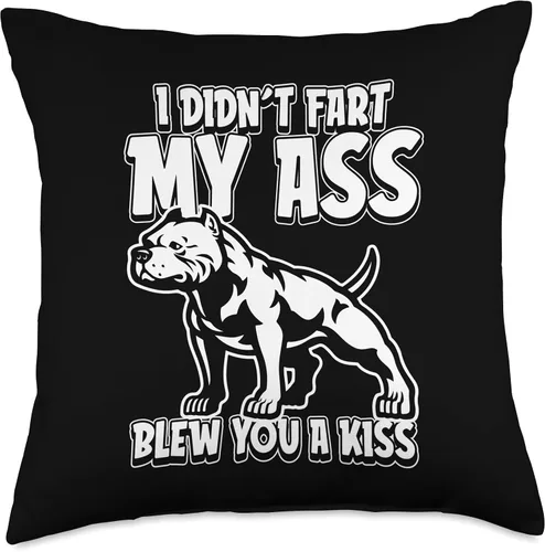 Miniatura 5 de American Bully Gifts & Accessories American Bully Dog Pet I Didnt Fart My Butt Blew You A Kiss - Almohada de 16 x 16 pulgadas, multicolor