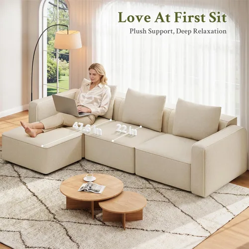 Miniatura 5 de Welzona loveseat - Sofá biplaza de felpilla cómodo de 75 pulgadas, sofás pequeños para espacios pequeños, sofá biplaza moderno de 2 plazas, sofás