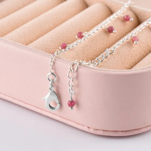 Miniatura 11 de Yanara Tobilleras de piedras preciosas para mujer, piedra natal natural, chapada en plata, joyería hecha a mano en 8.5 + 1.5 pulgadas, cristales