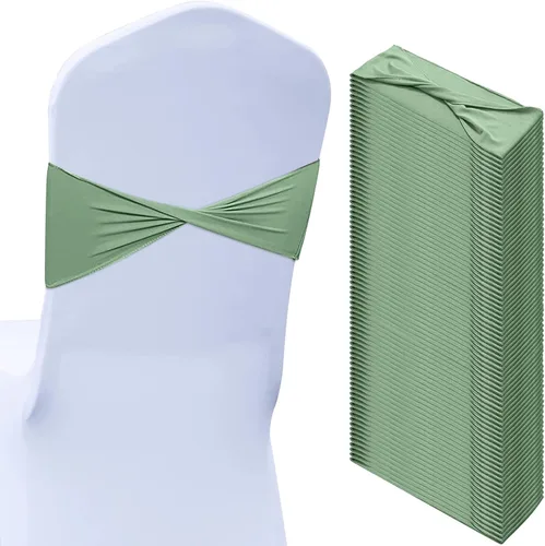 Miniatura 17 de Kinlop 50 Piezas Bandas de Spandex para Sillas Lazos Bandas para Sillas Bandas Deslizantes para Fundas Bandas Elásticas Lazos Sin Hebilla