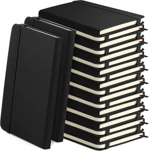 Miniatura 11 de Honoson 20 Pack Lined Journal Notebooks A5 Hardcover Executive Notebook 5.5" x 8.3" PU Leather Wide Ruled Journals Bulk with Elastic Band for Home