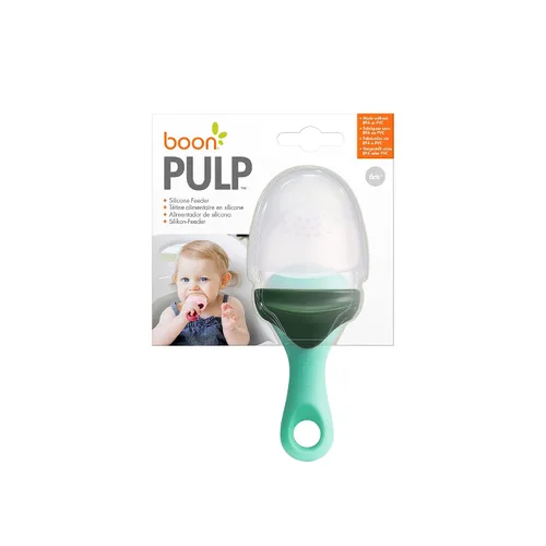 Miniatura 7 de Boon Pulp Silicone Baby Fruit Feeder - Alimentador de silicona suave para bebés, suministros de destete para bebés de frutas y verduras, esenciales
