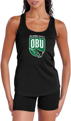 Miniatura 139 de Camiseta deportiva sin mangas oficial de NCAA Collegiate para mujer, con espalda cruzada, colección con logotipo primario