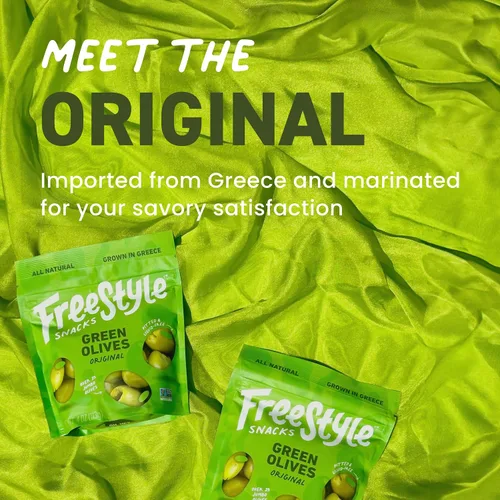 Miniatura 8 de Paquetes de aperitivos de aceitunas Freestyle Snacks - Como se vio en Shark Tank - Aceitunas verdes frescas sin hueso, 3 sabores, cultivadas