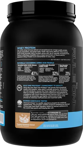 Miniatura 3 de Rule 1 Proteins Proteína de suero - 0.85 oz de proteína de acción rápida de fuentes de suero de leche con EAA y BCAA naturales para la recuperación