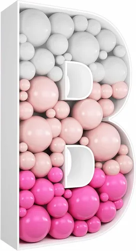 Miniatura 13 de Kit de letras rellenables de 2 pies con marco de globo de mosaico de letra K para decoración de telón de fondo de boda de fiesta de cumpleaños