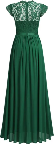 Miniatura 7 de Miusol - Maxi vestido floral con encaje para fiesta de noche y uso formal para mujer