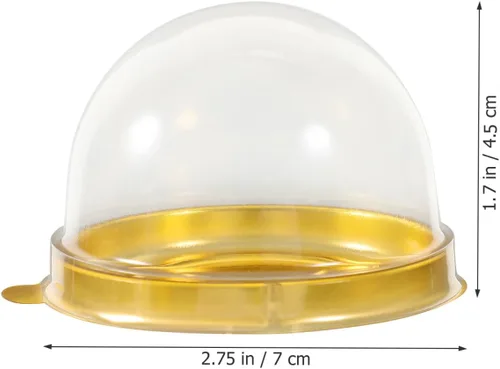 Miniatura 2 de NUOBESTY Caja de embalaje crujiente de yema de huevo redonda, contenedor de plástico transparente para pasteles pequeños y 2.75 x 2.75 x 1.77