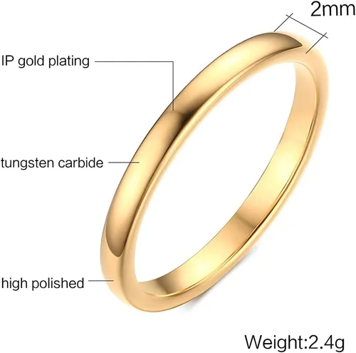 Miniatura 9 de Anillos de pulgar de 14 quilates para mujer, anillos apilables chapados en oro de 0.079 in, 0.118 in, 0.157 in, 0.236 in, banda fina de oro
