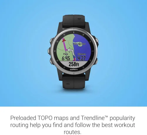Miniatura 4 de Garmin fēnix 5 Plus, reloj inteligente con GPS multideporte premium, cuenta con mapas topográficos de color, monitoreo de frecuencia cardíaca