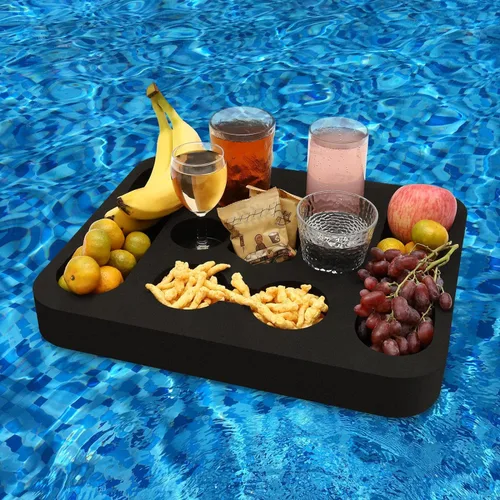 Portavasos Flotante, Bandeja de Mesa de Refrigerios para Piscina, Playa, Fiesta o Jacuzzi Flotante - Barra de Servicio Versátil y Portátil