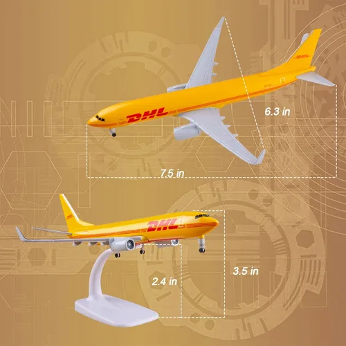 Miniatura 3 de Plano DHL B737 escala 1:300 - Modelo de aleación de metal para regalo y decoración