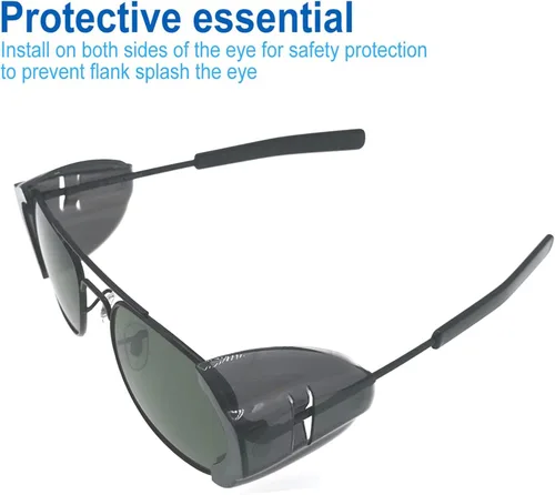 Miniatura 3 de 5 pares de protectores laterales para lentes de seguridad, protectores laterales deslizantes, se adaptan a marcos de anteojos medianos a grandes