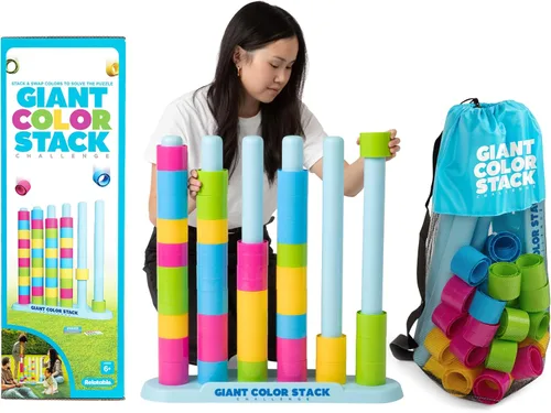 Giant Color Stack Challenge de Relatable - Ganador del Premio Nappa 2025, juego de apilamiento de estrategia con 50 rompecabezas, actividad de patio